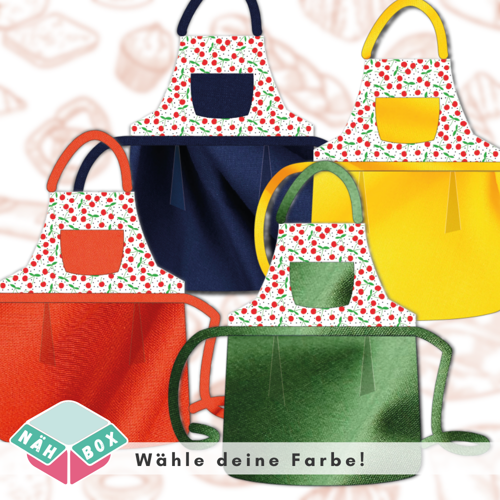 Kinderschürze nähen Nähset Design: Kirschen und Zitronen
