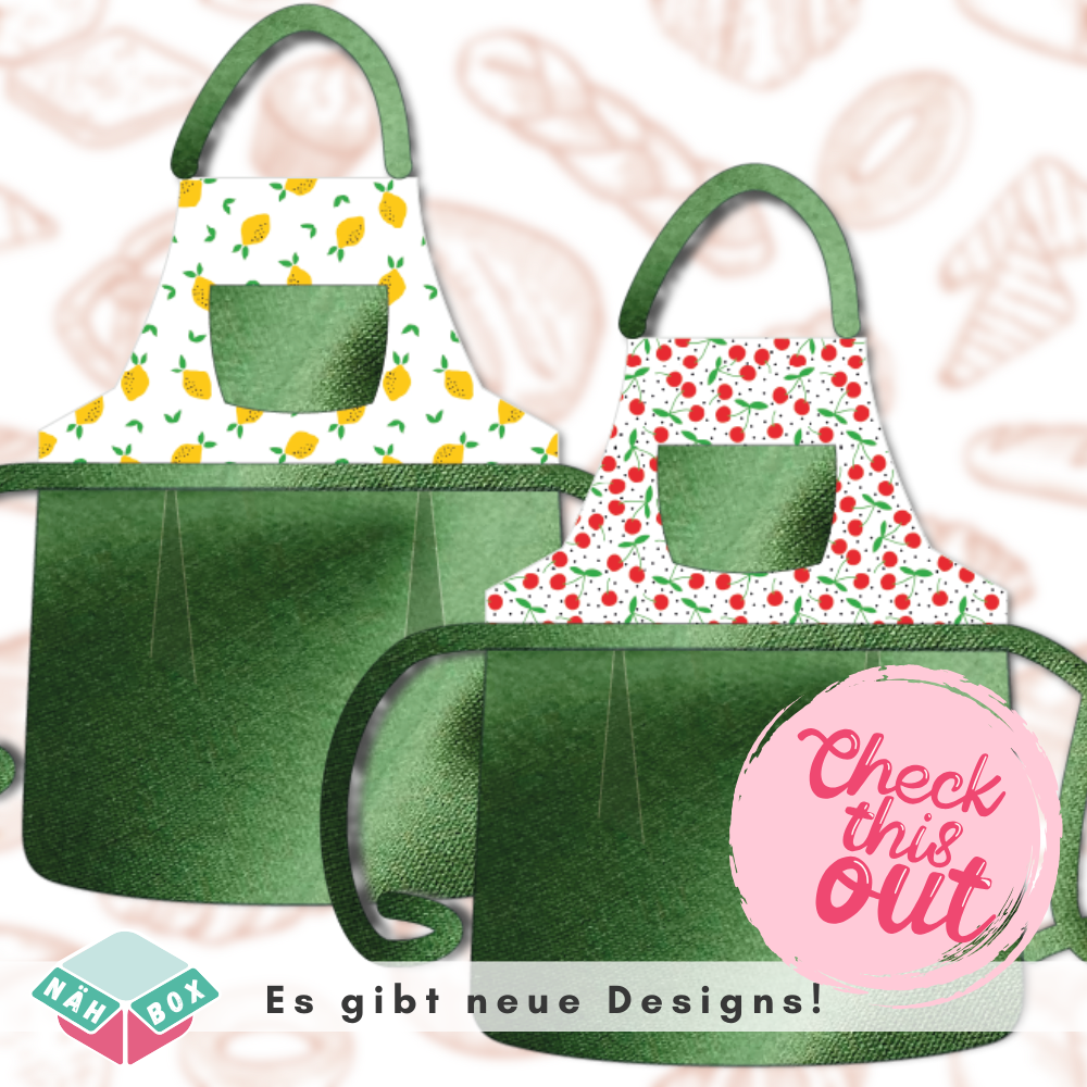 Kinderschürze nähen Nähset Design: Kirschen und Zitronen
