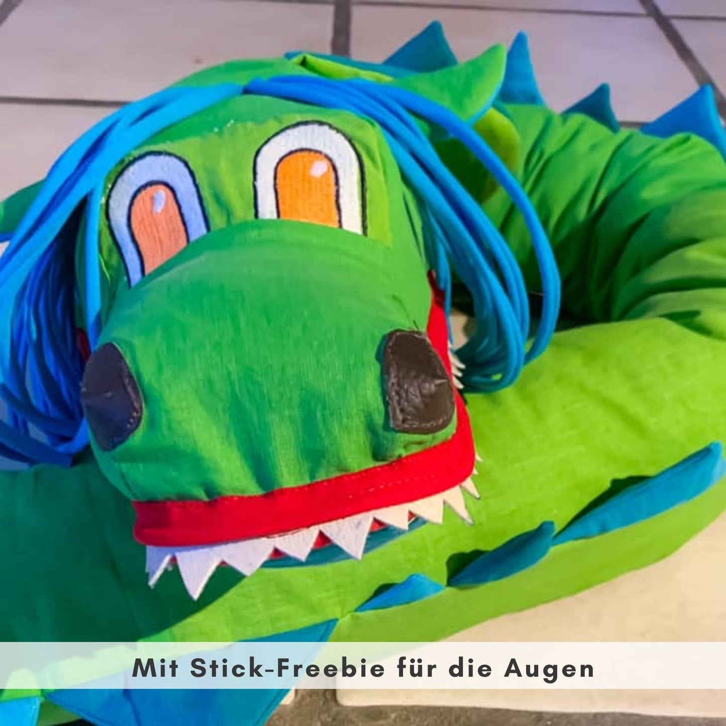 Eine freundliches Drachen Stofftier nähen für Baby und Kind