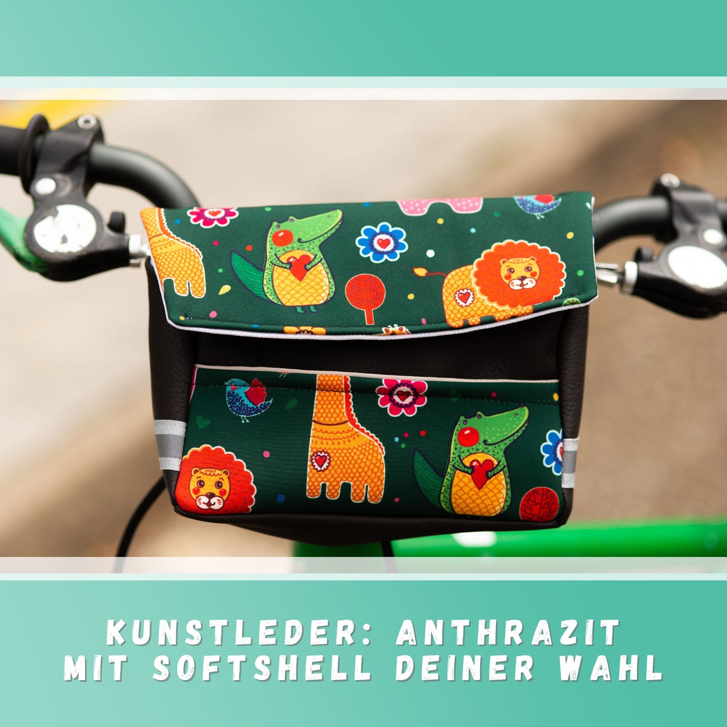 Lenkertasche nähen mit Nähset für Anfänger - Anthrazit