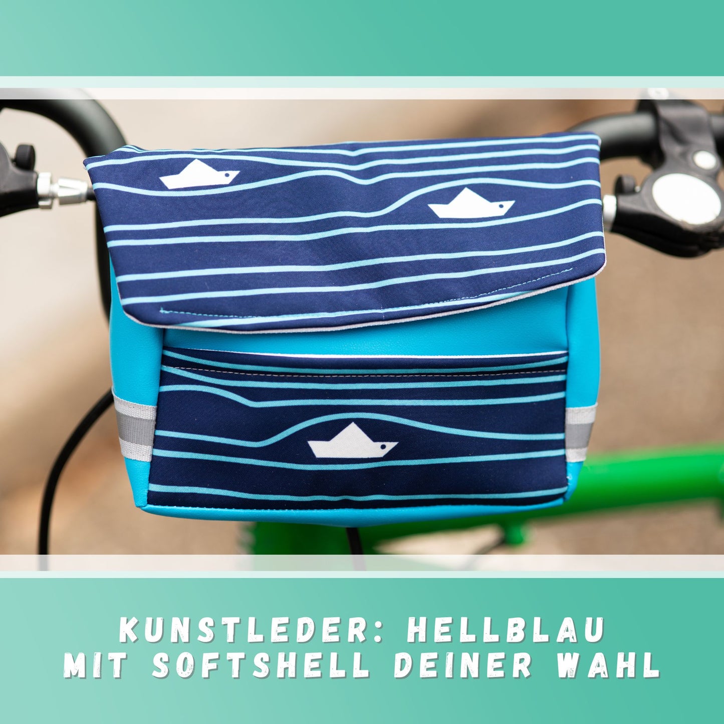 Lenkertasche Kinder nähen mit Nähset mit Stoff und Anleitung - Blau