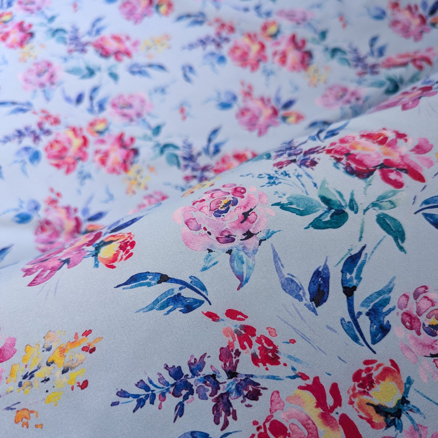 Softshell Stoff Kinder: Rosen Aquarell (50cm)