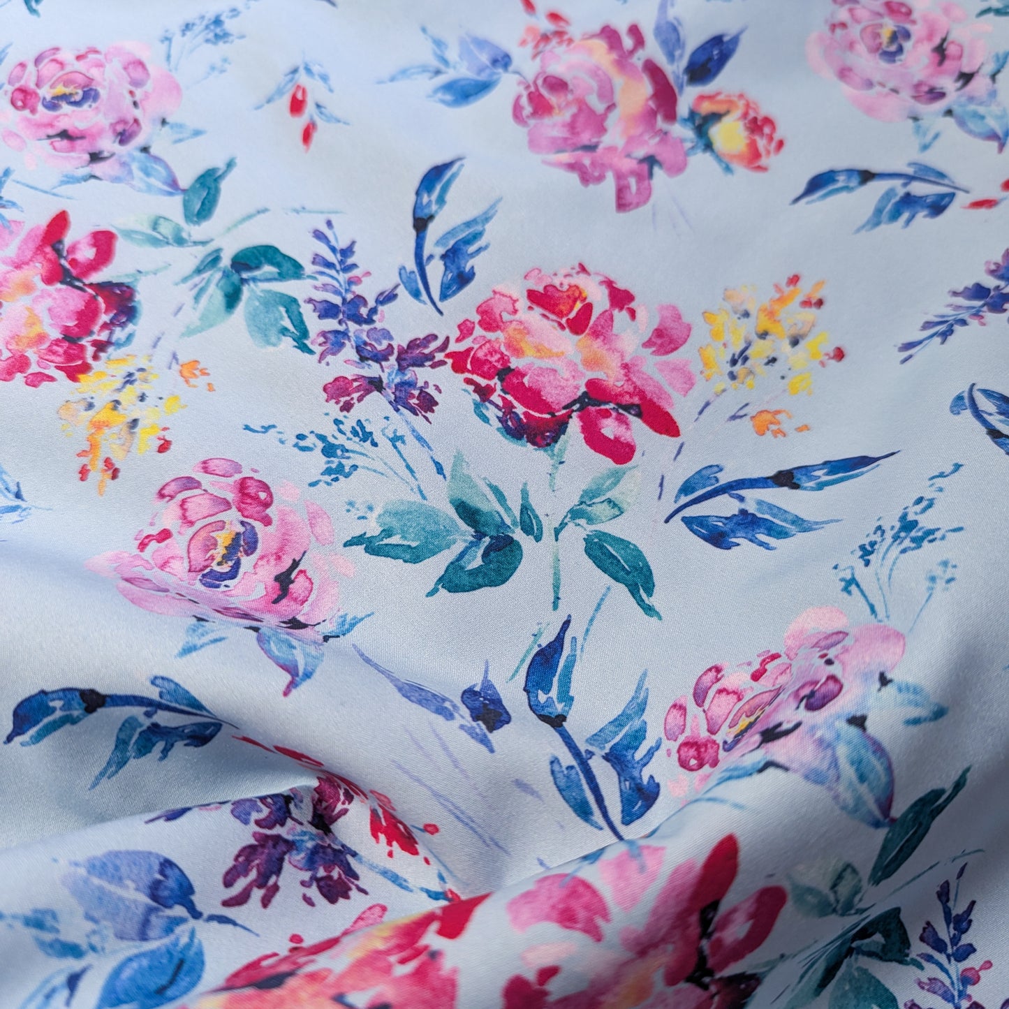 Softshell Stoff Kinder: Rosen Aquarell (50cm)