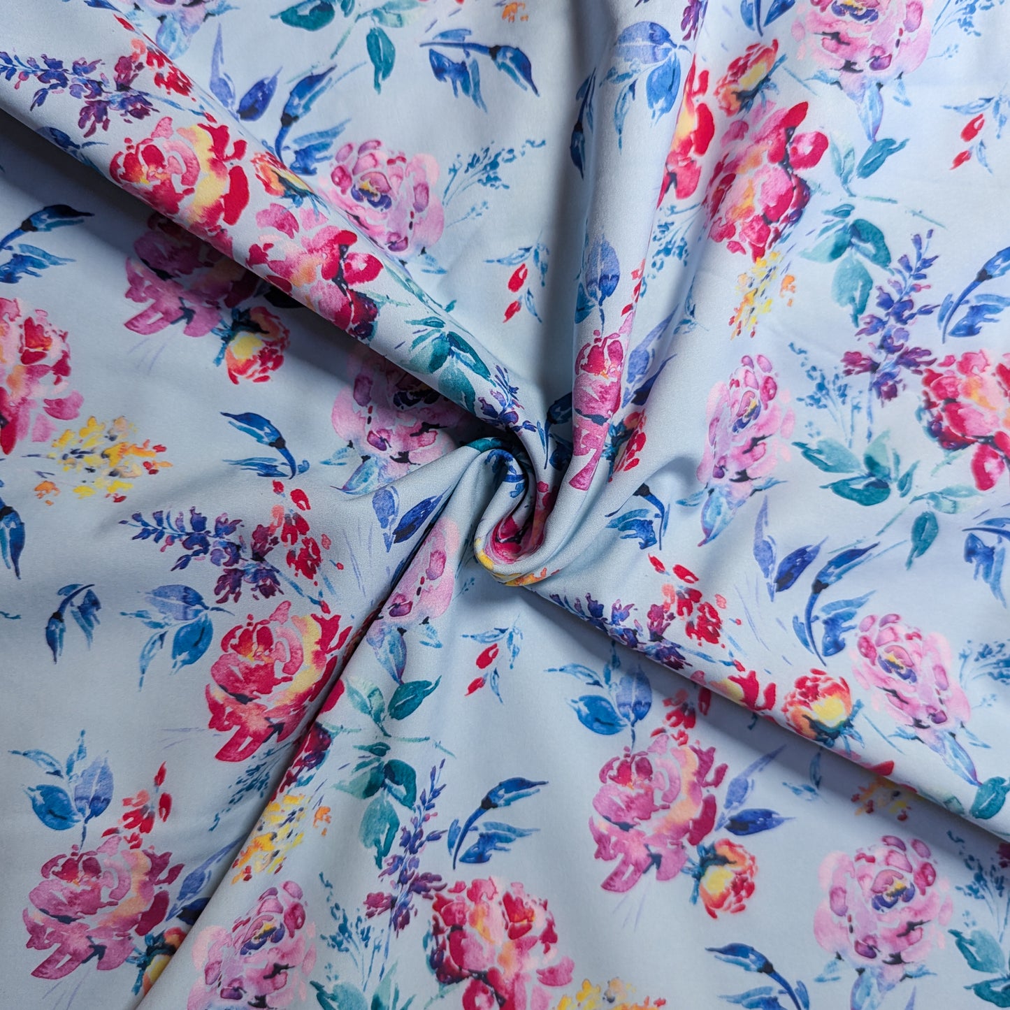 Softshell Stoff Kinder: Rosen Aquarell (50cm)