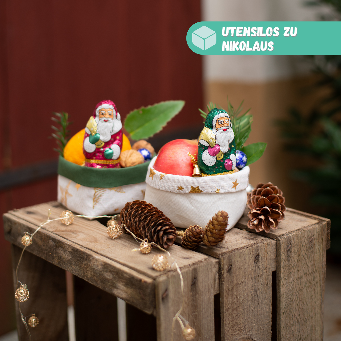 Utensilo nähen mit Nähpaket für Anfänger // Weihnachtsstoffe // 3 Mini-Utensilo im Set