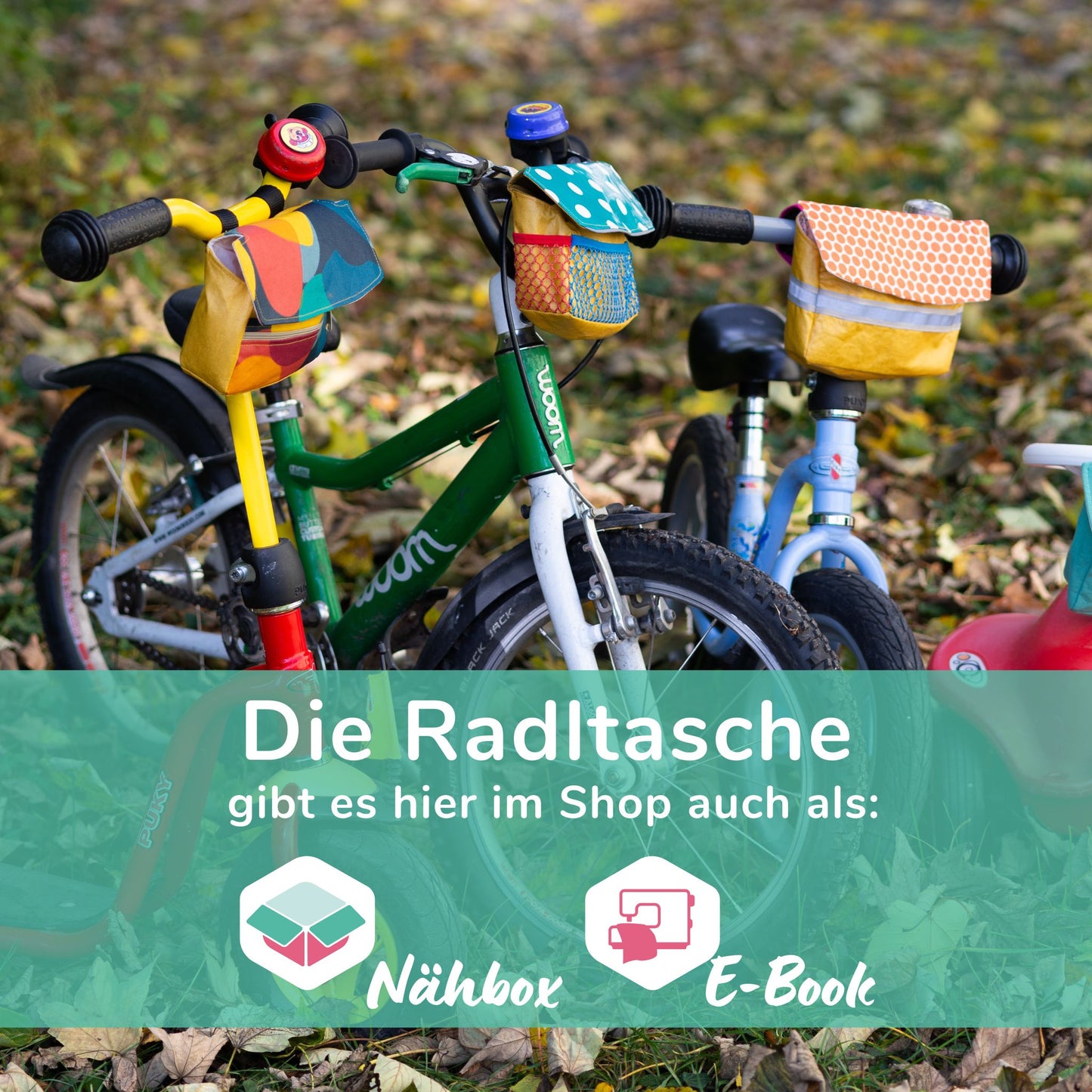 Lenkertasche nähen mit Nähset für Anfänger - Anthrazit