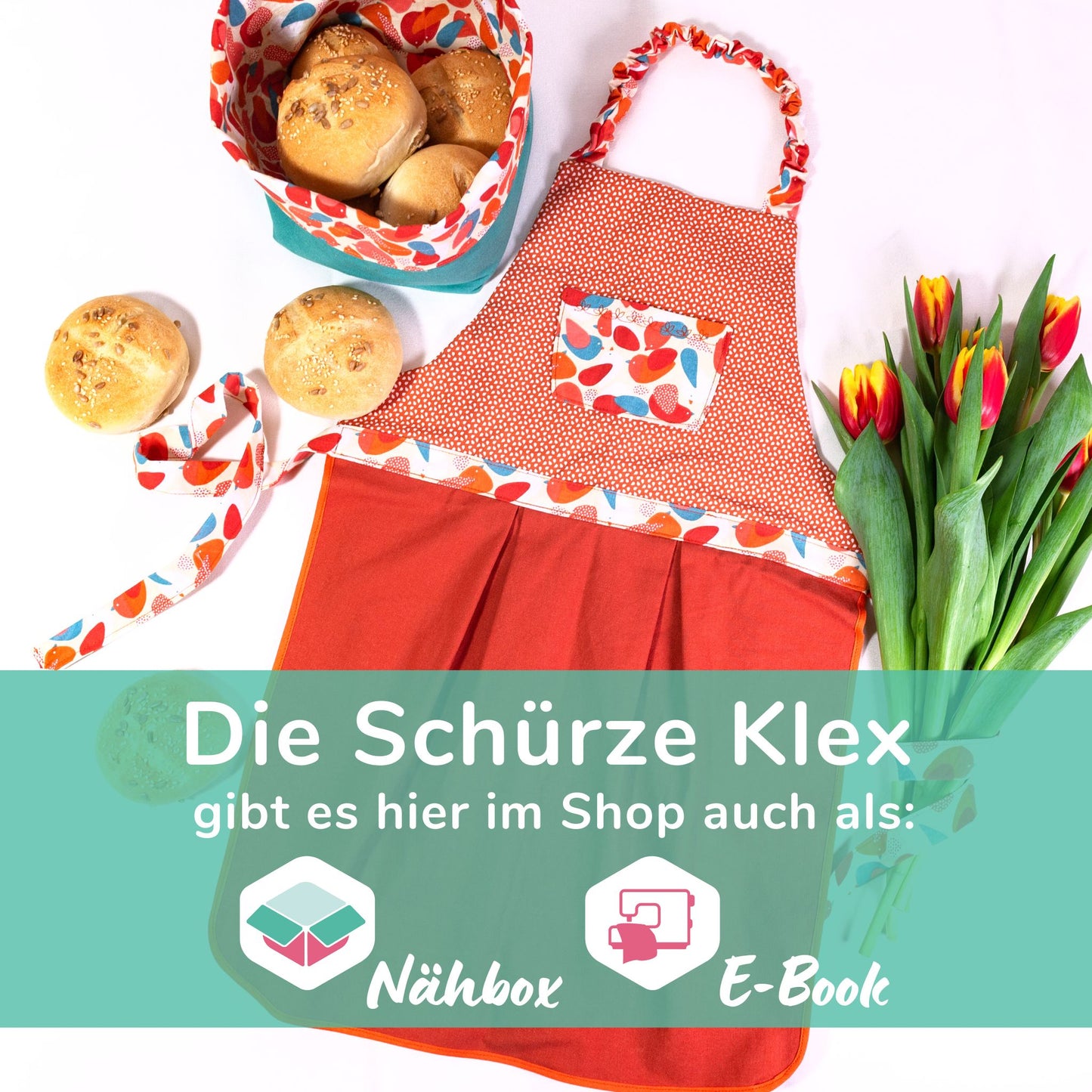 Schürze Klex - Schürze selber nähen // Kochschürze nähen in 4 Größen für Kinder und Erwachsene