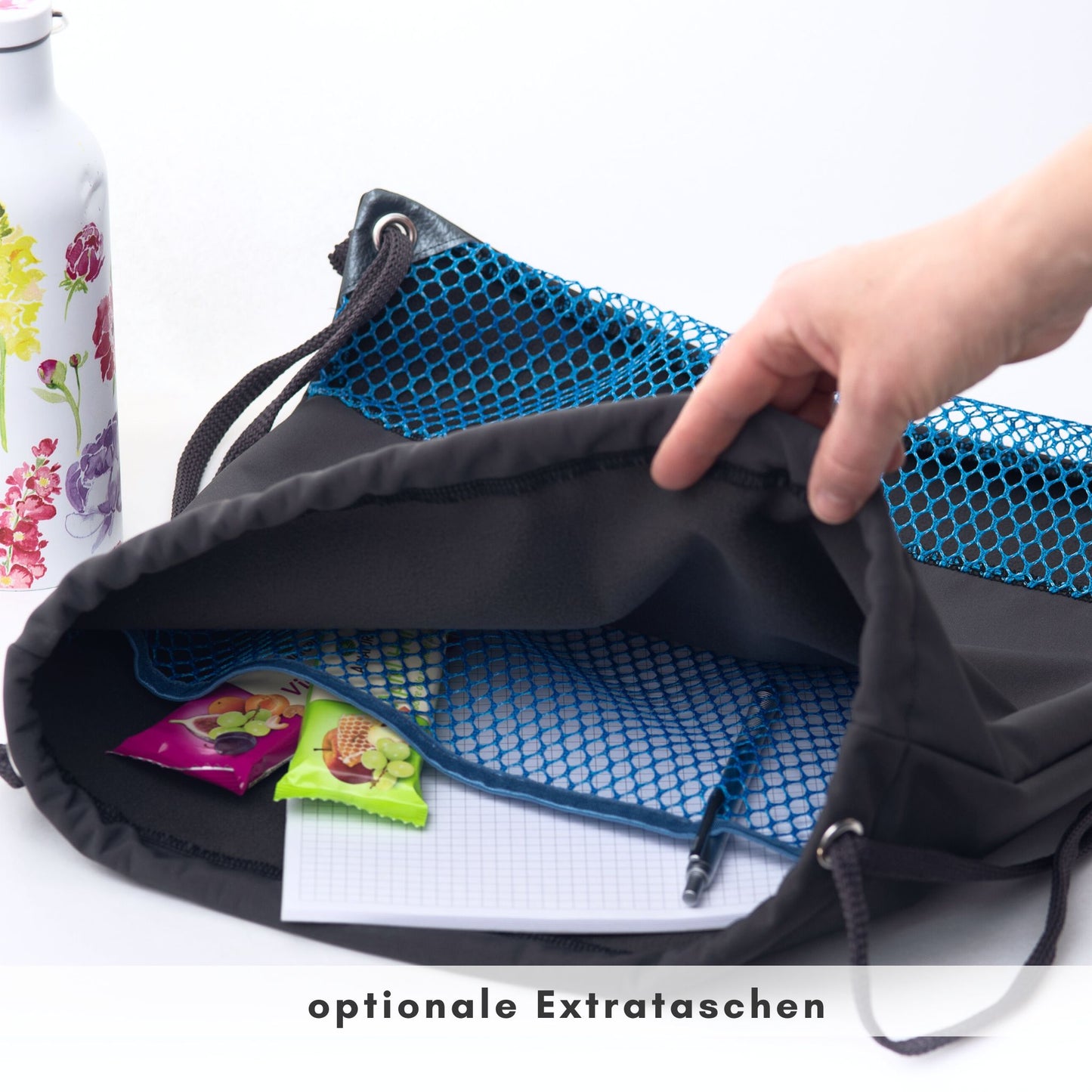 Großer Buddelbeutel: Turnbeutel nähen als Tasche für Sandspielzeug
