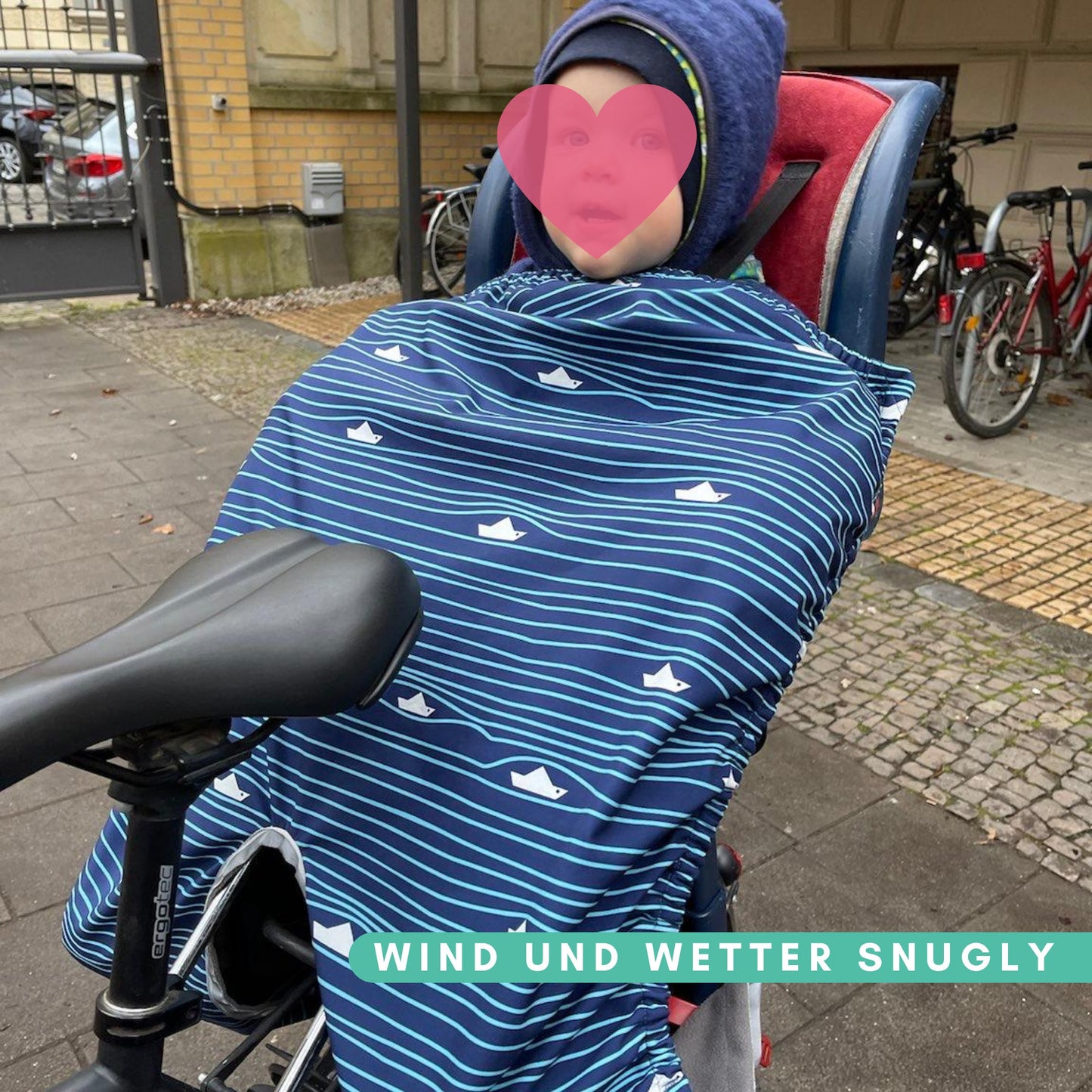 Fahrradkindersitz Regenschutz nähen // Beinwärmer für den Fahrradsitz