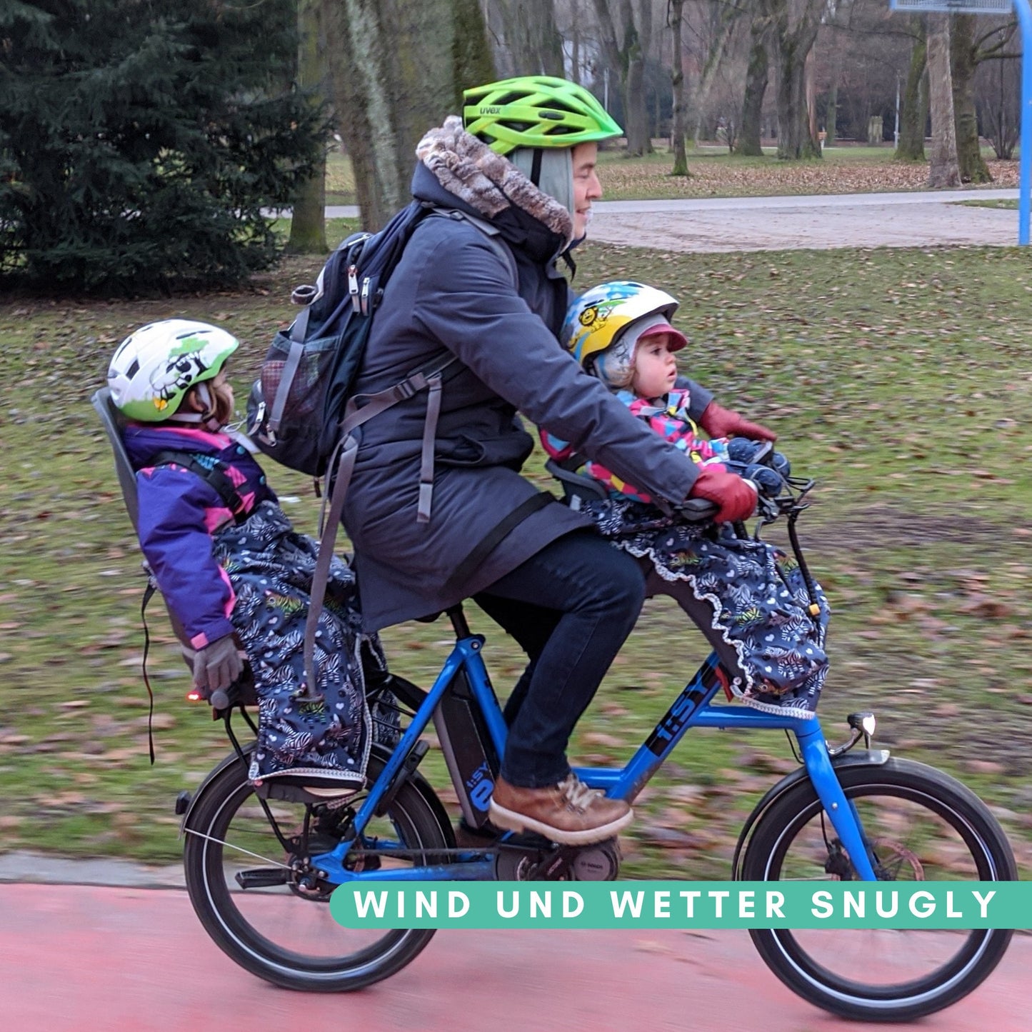Fahrradkindersitz Regenschutz nähen // Beinwärmer für den Fahrradsitz