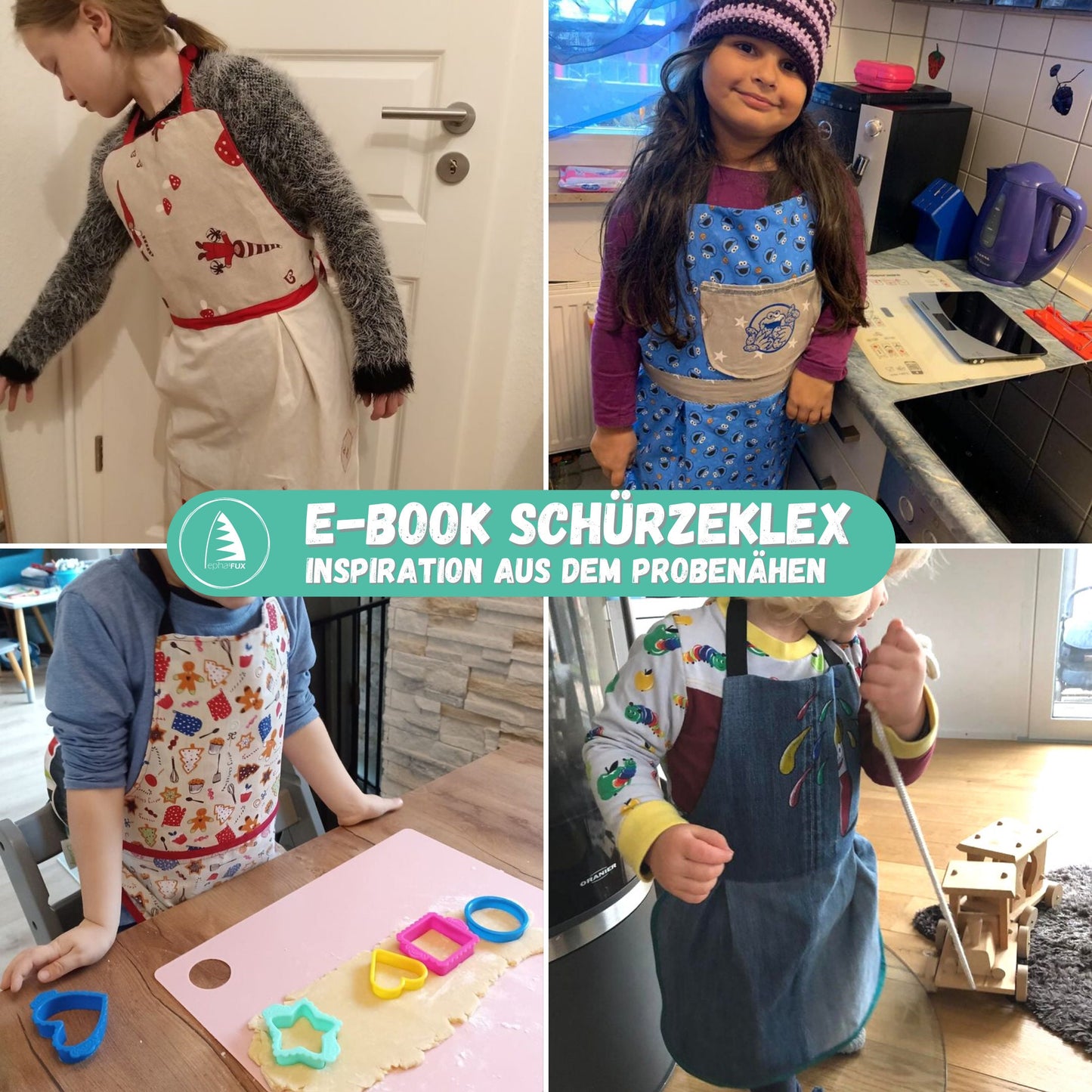 Schürze Klex - Schürze selber nähen // Kochschürze nähen in 4 Größen für Kinder und Erwachsene