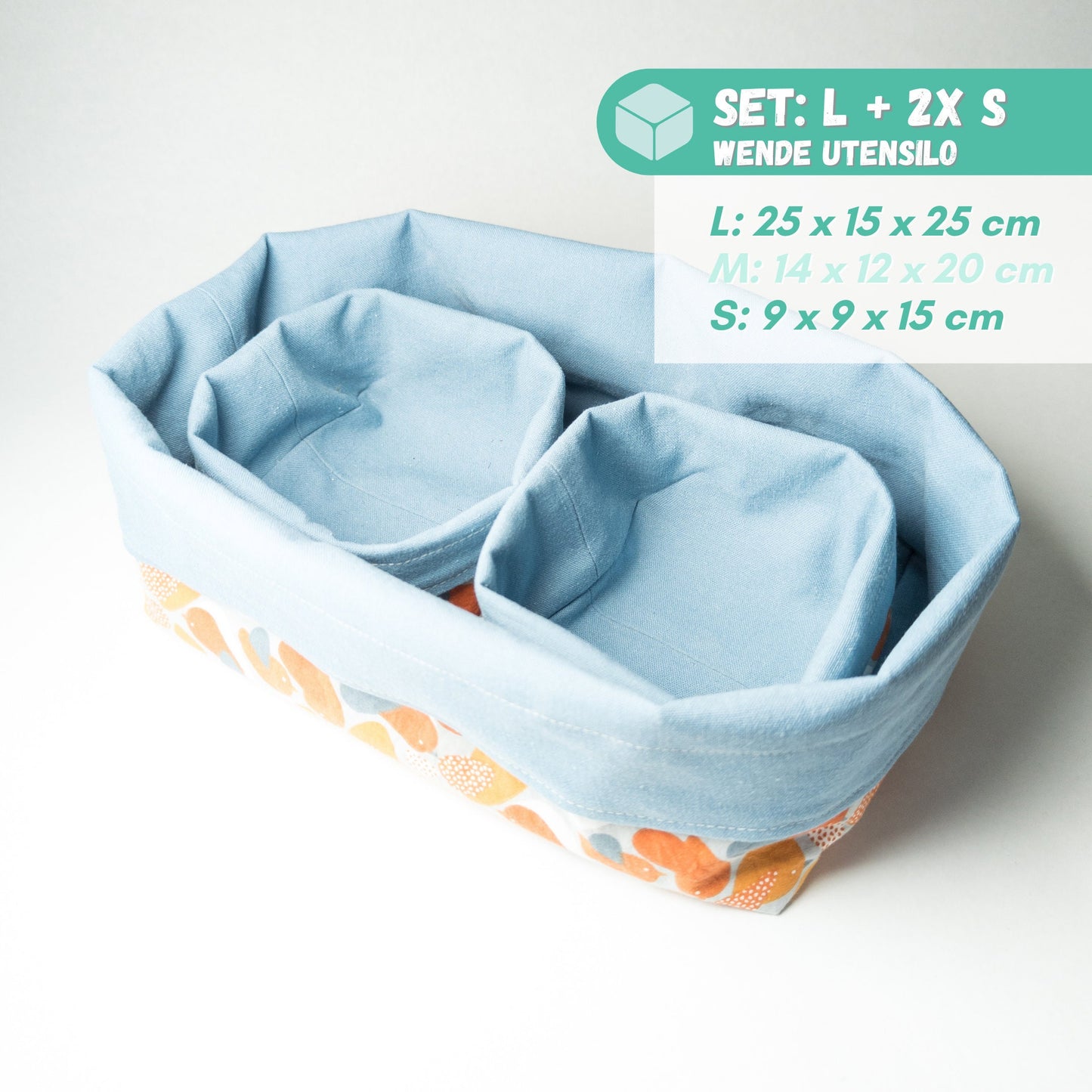 Utensilo nähen mit Nähpaket für Anfänger // Brötchenkorb nähen // Set: 1x L, 2x S