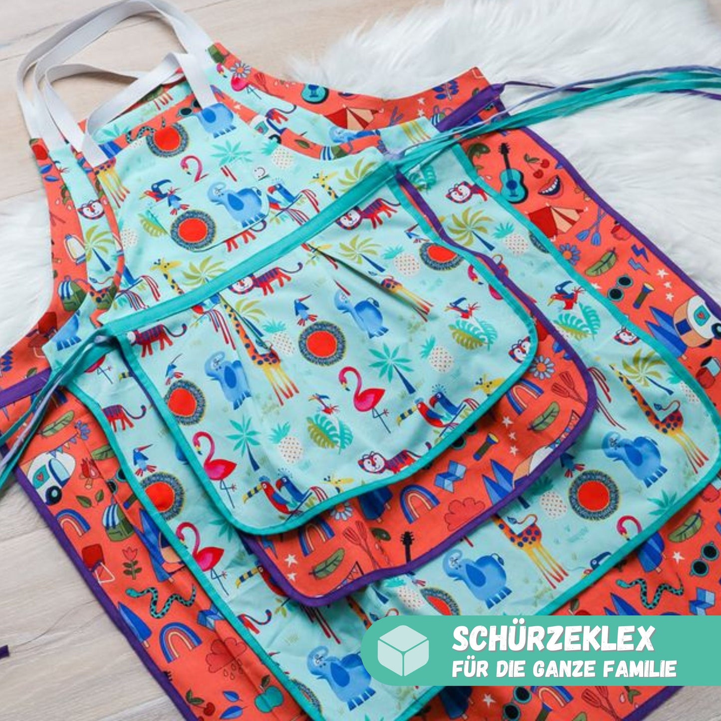 Schürze Klex - Schürze selber nähen // Kochschürze nähen in 4 Größen für Kinder und Erwachsene