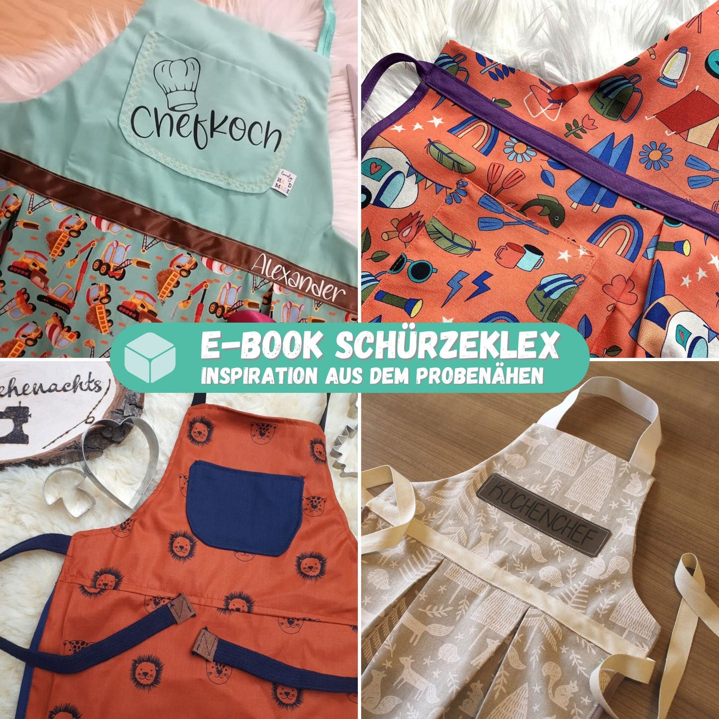 Schürze Klex - Schürze selber nähen // Kochschürze nähen in 4 Größen für Kinder und Erwachsene