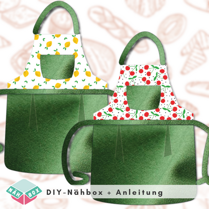 Kinderschürze nähen Nähset Design: Kirschen