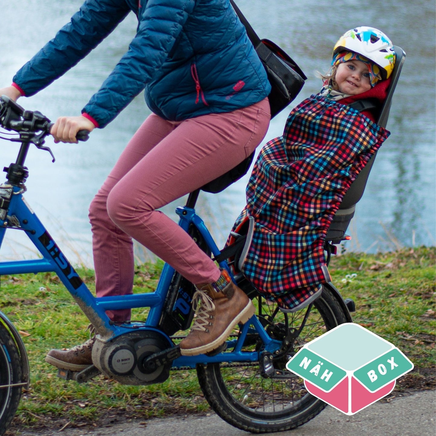 Kinder Fahrradsitz Beinwärmer nähen: Der Wind- und Regenschutz für den Kindersitz
