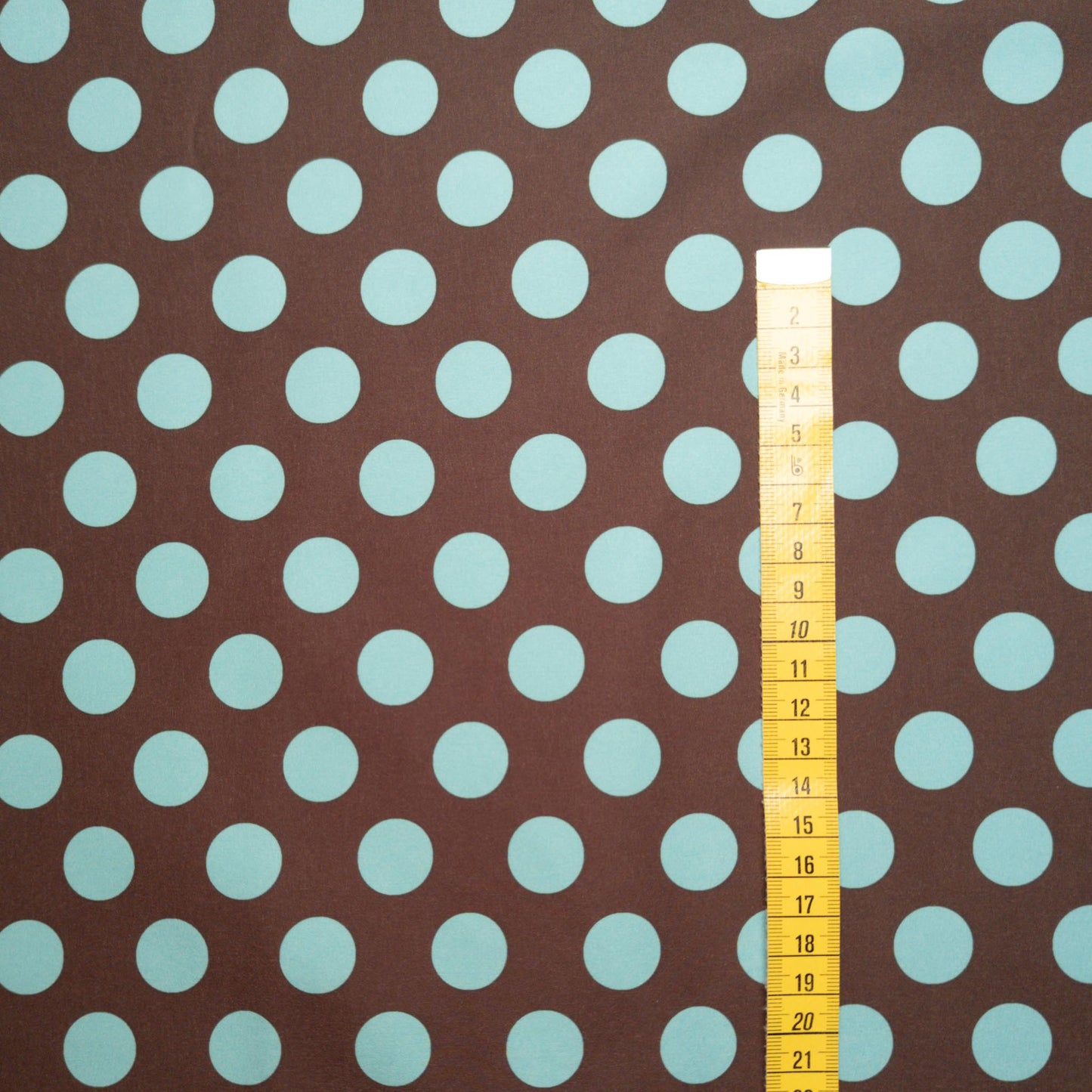 Softshell Stoff Kinder: Punkte Hellblau - Braun Polkadots (50cm)