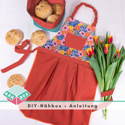 Kinderschürze nähen Nähset Design: Blumen