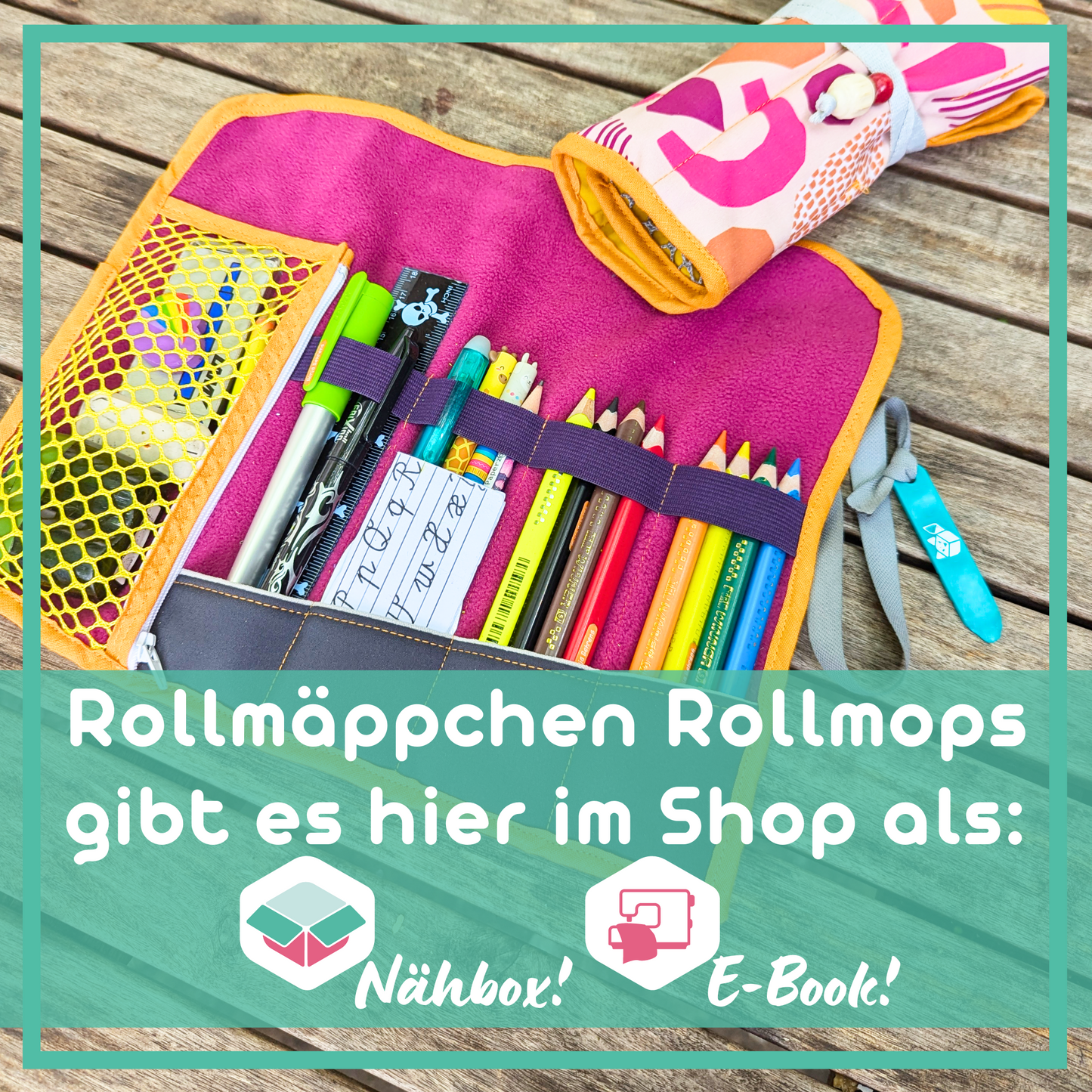 Rollmäppchen Nähanleitung für Anfänger // Geschenk für den Schulanfang -