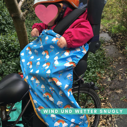 Fahrradkindersitz Regenschutz nähen // Beinwärmer für den Fahrradsitz